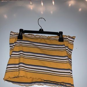 Yellow Striped Crop Top